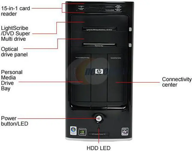 Alt view image 3 of 16 - HP Desktop PC Pavilion M8200N(GN551AA) 6000+ 3GB DDR2 500GB HDD NVIDIA GeForce 6150 SE Windows Vista Home Premium