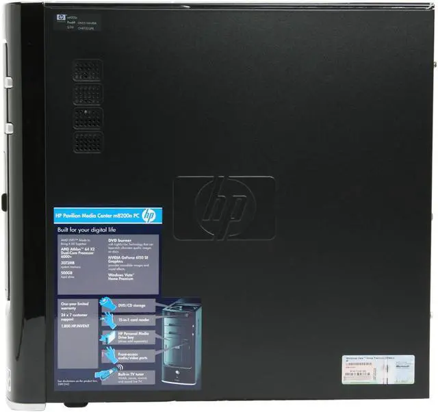 Alt view image 7 of 16 - HP Desktop PC Pavilion M8200N(GN551AA) 6000+ 3GB DDR2 500GB HDD NVIDIA GeForce 6150 SE Windows Vista Home Premium