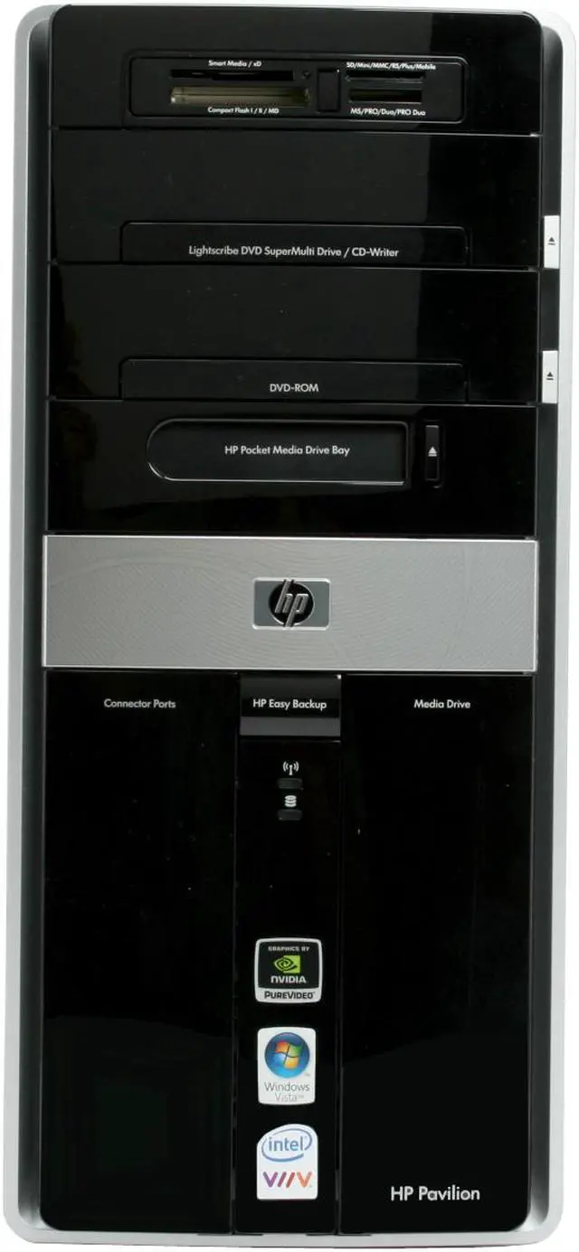 Alt view image 4 of 20 - HP Desktop PC Pavilion M9080N(GQ500AA) Intel Core 2 Quad Q6600 3GB DDR2 1TB HDD NVIDIA GeForce 8800 GTS Windows Vista Ultimate
