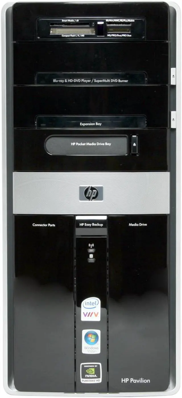 Alt view image 4 of 19 - HP Desktop PC Pavilion M9060N(GN584AA) Intel Core 2 Quad Q6600 3GB DDR2 640GB HDD NVIDIA GeForce 8500 GT Windows Vista Home Premium