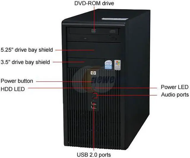 Alt view image 4 of 12 - HP Compaq Desktop PC dx2300(KA394UT#ABA) Intel Pentium E2140 512MB DDR2 80GB HDD Intel GMA 3000 Windows XP Professional