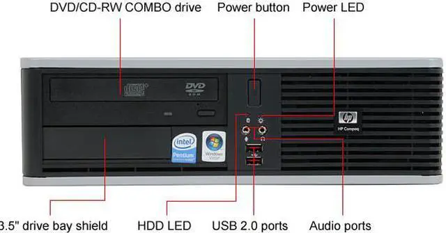Alt view image 3 of 13 - HP Compaq Desktop PC dc5800(KA419UT) Intel Pentium E2200 1GB DDR2 80GB HDD Intel GMA 3100 Windows Vista Business