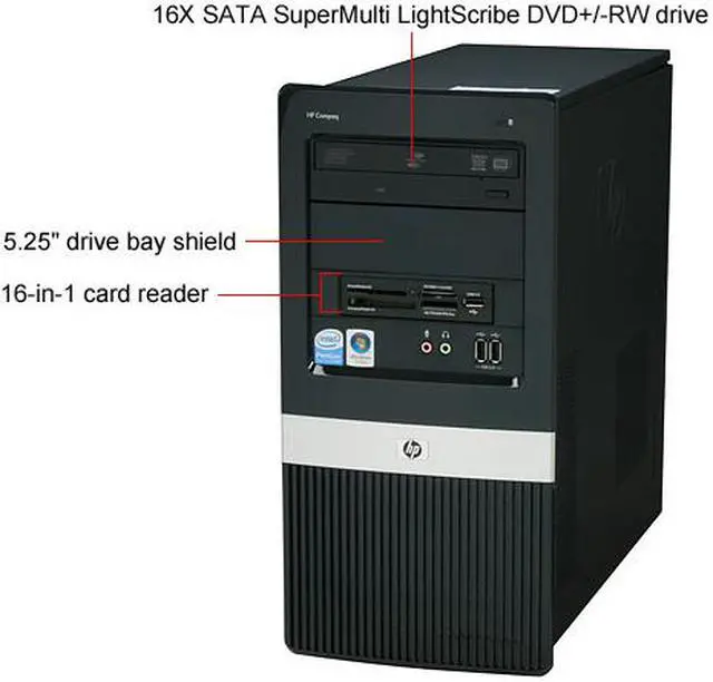 Alt view image 4 of 19 - HP Compaq Desktop PC dx2400(KA538UT#ABA) Intel Pentium E2200 1GB DDR2 80GB HDD Intel GMA 3100 Windows Vista Business / XP Professional downgrade
