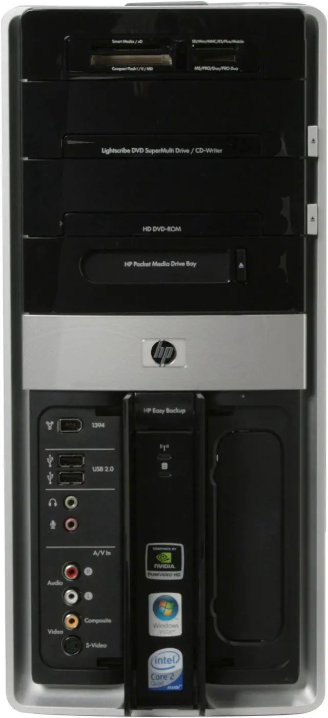 Alt view image 5 of 13 - HP Desktop PC Pavilion Elite M9150F(KC880AAR) Intel Core 2 Quad Q6600 3GB DDR2 720GB HDD NVIDIA GeForce 8500 GT Windows Vista Home Premium