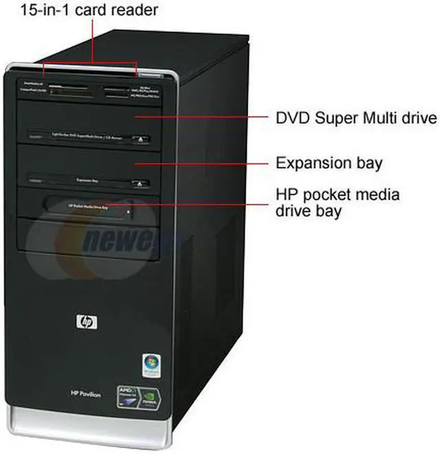 Alt view image 4 of 18 - HP Desktop PC Pavilion A6530F(KQ496AA) AMD Phenom X3 8450 4GB DDR2 640GB HDD NVIDIA GeForce 6150 SE Windows Vista Home Premium 64-bit