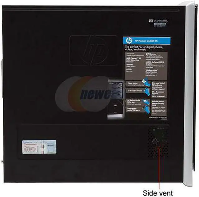 Alt view image 6 of 18 - HP Desktop PC Pavilion A6530F(KQ496AA) AMD Phenom X3 8450 4GB DDR2 640GB HDD NVIDIA GeForce 6150 SE Windows Vista Home Premium 64-bit