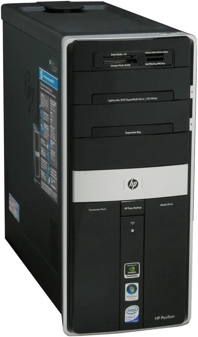 Alt view image 2 of 20 - HP Desktop PC Pavilion Elite M9340F(KQ497AA) Intel Core 2 Quad Q6700 6GB DDR2 750GB HDD NVIDIA GeForce 9500 GS Windows Vista Home Premium 64-bit