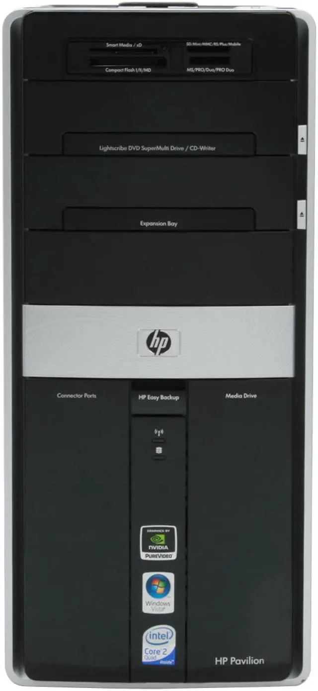 Alt view image 3 of 20 - HP Desktop PC Pavilion Elite M9340F(KQ497AA) Intel Core 2 Quad Q6700 6GB DDR2 750GB HDD NVIDIA GeForce 9500 GS Windows Vista Home Premium 64-bit