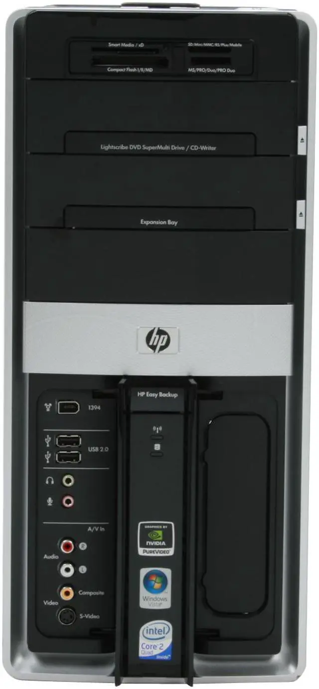 Alt view image 5 of 20 - HP Desktop PC Pavilion Elite M9340F(KQ497AA) Intel Core 2 Quad Q6700 6GB DDR2 750GB HDD NVIDIA GeForce 9500 GS Windows Vista Home Premium 64-bit