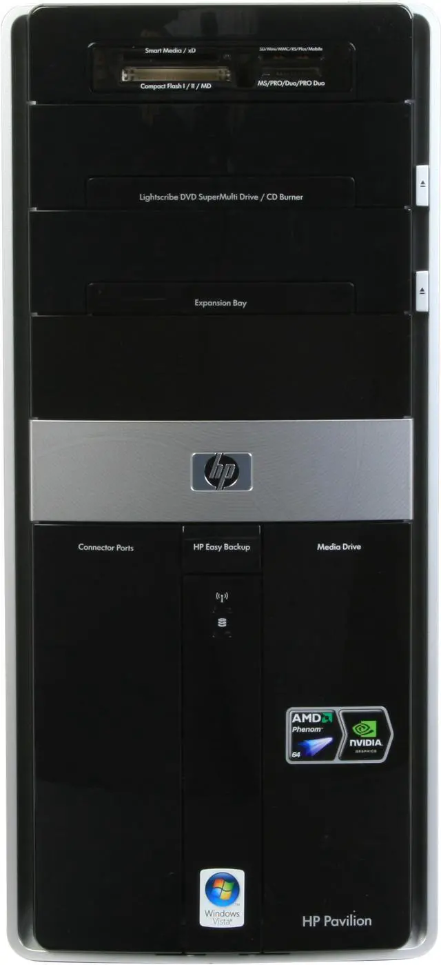 Alt view image 3 of 20 - HP Desktop PC Pavilion M9350F(KQ498AA) AMD Phenom X4 9850 6GB DDR2 750GB HDD NVIDIA GeForce 9800 GT Windows Vista Home Premium 64-bit