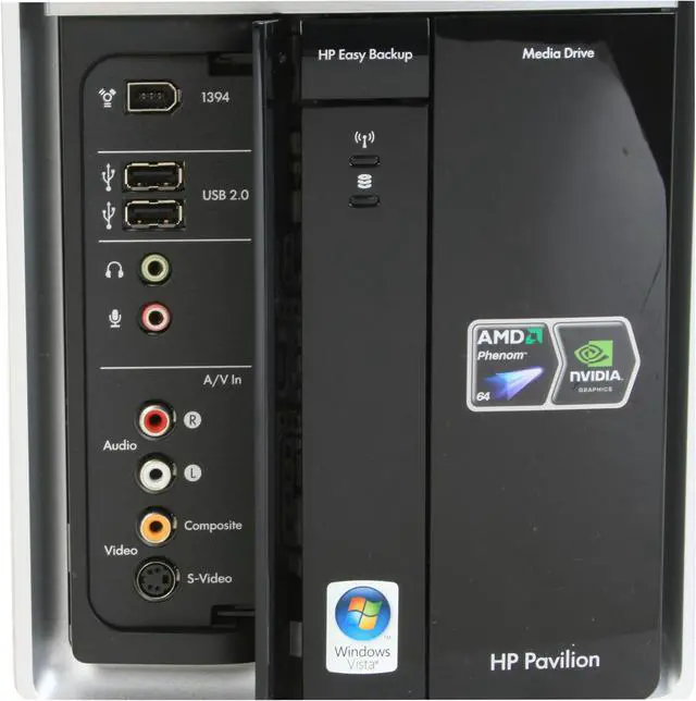 Alt view image 6 of 20 - HP Desktop PC Pavilion M9350F(KQ498AA) AMD Phenom X4 9850 6GB DDR2 750GB HDD NVIDIA GeForce 9800 GT Windows Vista Home Premium 64-bit