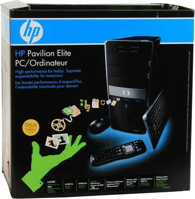 Alt view image 20 of 20 - HP Desktop PC Pavilion M9350F(KQ498AA) AMD Phenom X4 9850 6GB DDR2 750GB HDD NVIDIA GeForce 9800 GT Windows Vista Home Premium 64-bit