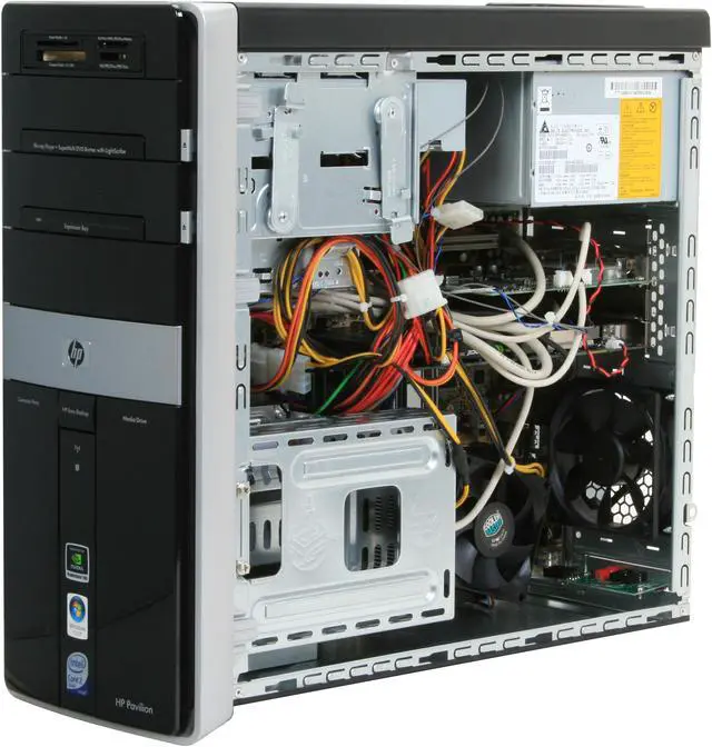 Alt view image 14 of 20 - HP Desktop PC Pavilion Elite M9360F(KQ499AA) Intel Core 2 Quad Q9300 8GB DDR2 1TB HDD NVIDIA GeForce 9800 GT Windows Vista Home Premium 64-bit