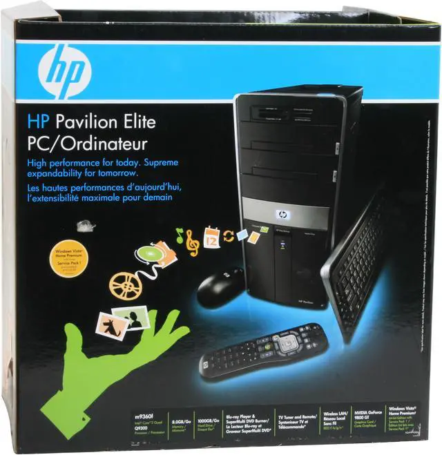 Alt view image 20 of 20 - HP Desktop PC Pavilion Elite M9360F(KQ499AA) Intel Core 2 Quad Q9300 8GB DDR2 1TB HDD NVIDIA GeForce 9800 GT Windows Vista Home Premium 64-bit