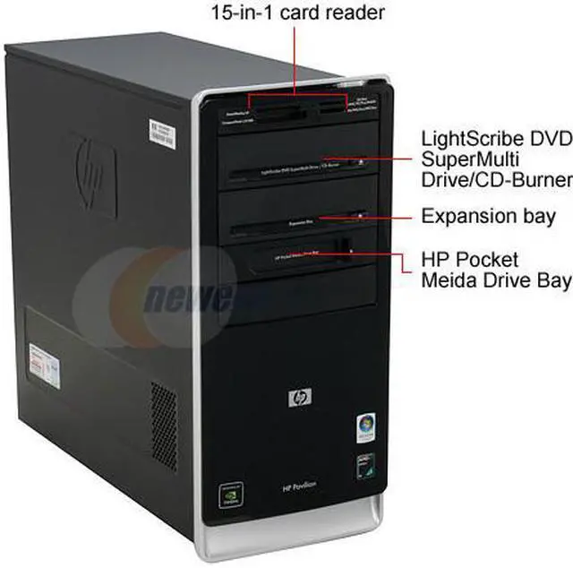 Alt view image 2 of 18 - HP Desktop PC Pavilion A6407C(KQ422AAR) 4400+ 3GB DDR2 360GB HDD NVIDIA GeForce 6150 SE Windows Vista Home Premium