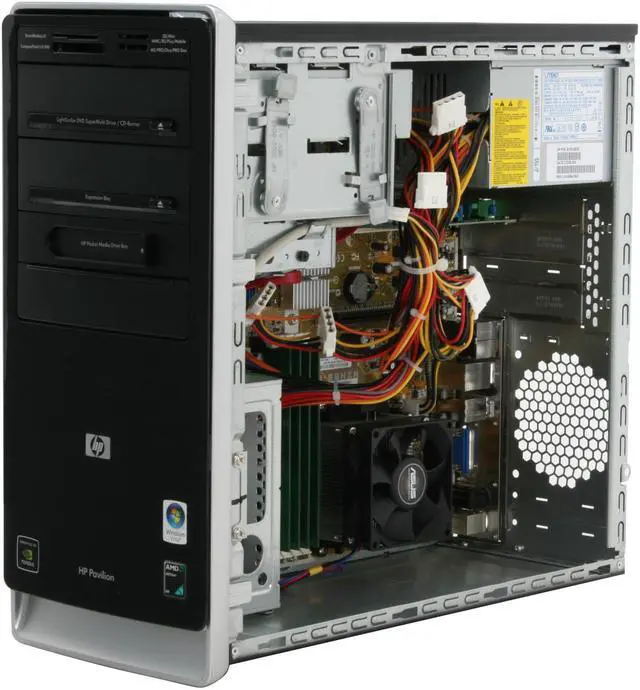 Alt view image 12 of 18 - HP Desktop PC Pavilion A6407C(KQ422AAR) 4400+ 3GB DDR2 360GB HDD NVIDIA GeForce 6150 SE Windows Vista Home Premium