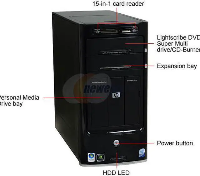 Alt view image 2 of 20 - HP Desktop PC Pavilion M8425F(KJ295AAR) Intel Core 2 Quad Q6700 3GB DDR2 1TB HDD NVIDIA GeForce 8500 GT Windows Vista Home Premium