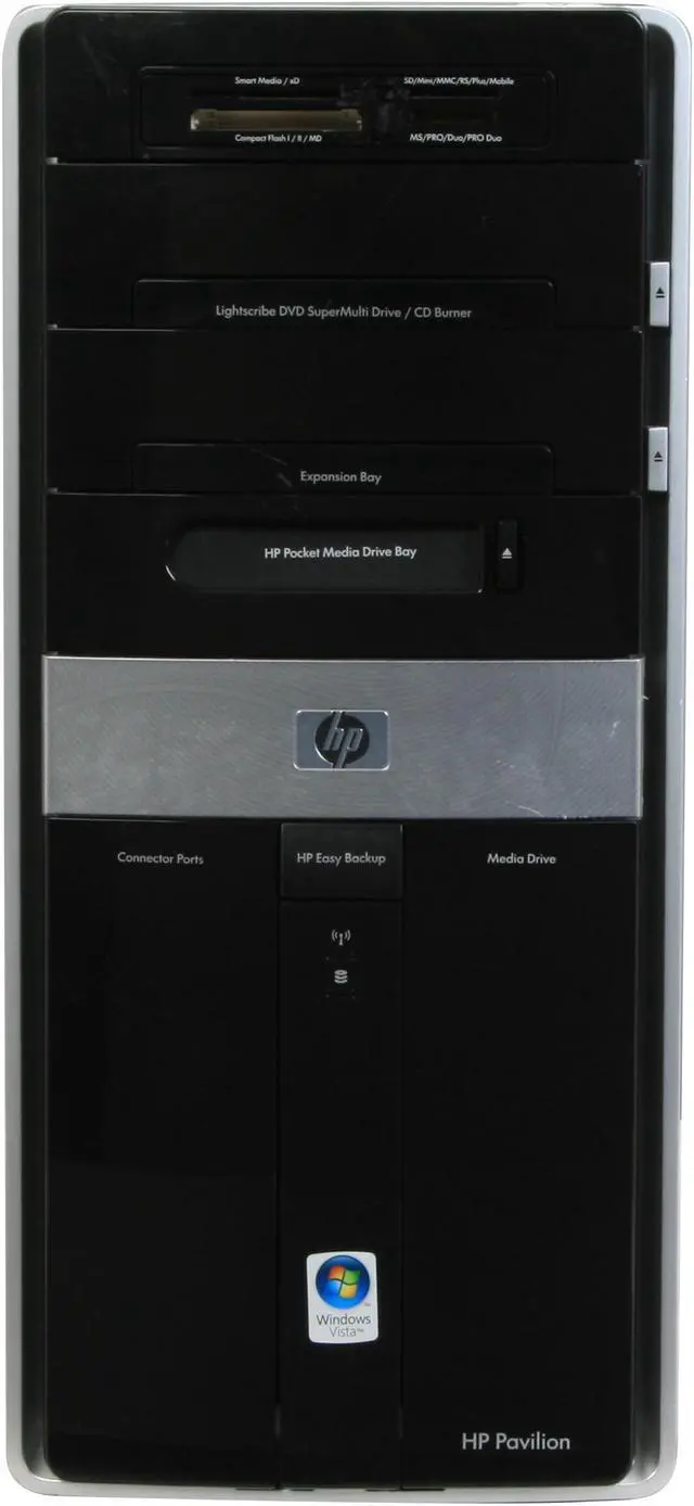 Alt view image 3 of 20 - HP Desktop PC Pavilion Elite M9260F(KJ381AAR) Intel Core 2 Quad Q6700 4GB DDR2 1TB HDD NVIDIA GeForce 8600 GT Windows Vista Home Premium 64-bit