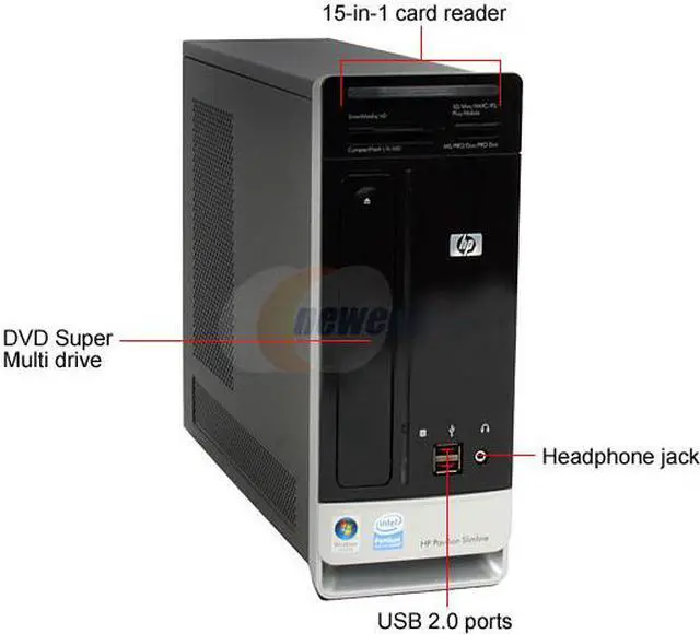 Alt view image 2 of 19 - HP Desktop PC Pavilion Slimline S3620F(FK785AA) Intel Pentium E5200 4GB DDR2 500GB HDD NVIDIA GeForce 7100 Windows Vista Home Premium 64-bit