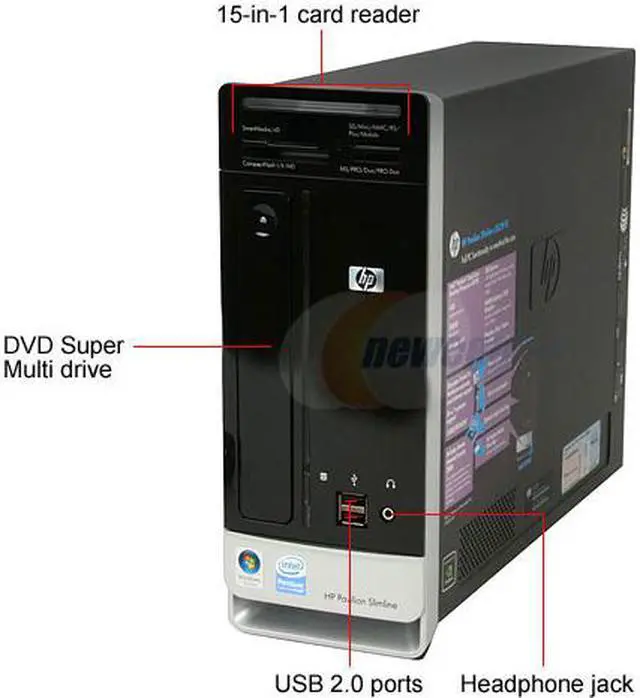 Alt view image 4 of 19 - HP Desktop PC Pavilion Slimline S3620F(FK785AA) Intel Pentium E5200 4GB DDR2 500GB HDD NVIDIA GeForce 7100 Windows Vista Home Premium 64-bit