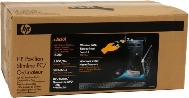Alt view image 19 of 19 - HP Desktop PC Pavilion Slimline S3620F(FK785AA) Intel Pentium E5200 4GB DDR2 500GB HDD NVIDIA GeForce 7100 Windows Vista Home Premium 64-bit