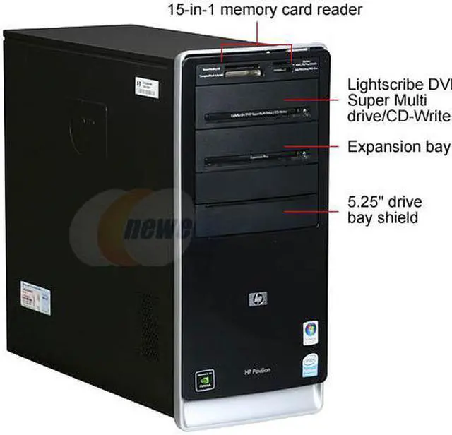 Alt view image 2 of 18 - HP Desktop PC Pavilion A6600F(FK792AAR) Intel Pentium E2200 3GB DDR2 320GB HDD NVIDIA GeForce 7100 Windows Vista Home Premium 64-bit