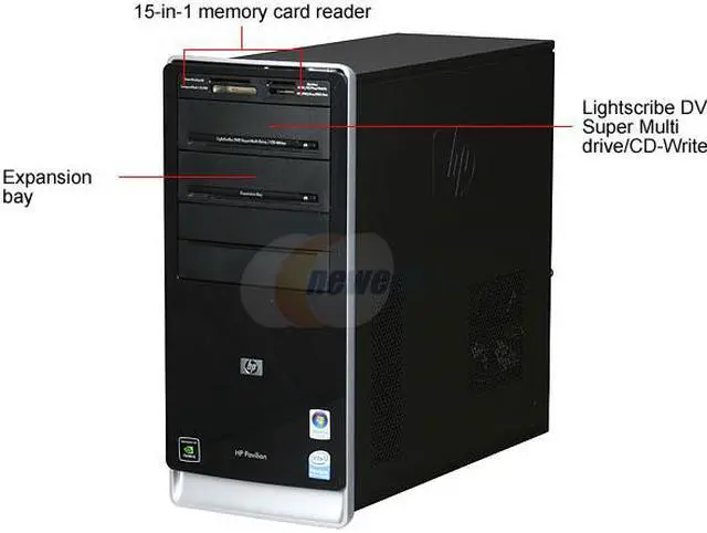 Alt view image 4 of 18 - HP Desktop PC Pavilion A6600F(FK792AAR) Intel Pentium E2200 3GB DDR2 320GB HDD NVIDIA GeForce 7100 Windows Vista Home Premium 64-bit