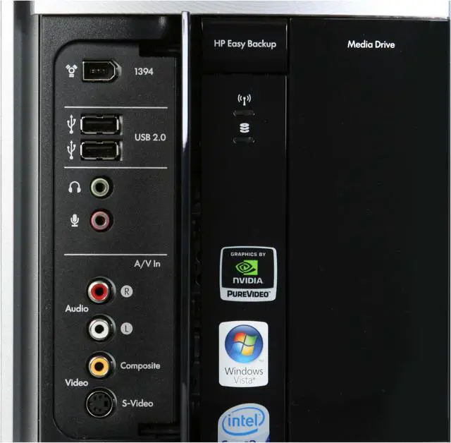 Alt view image 6 of 19 - HP Desktop PC Pavilion Elite M9340F(KQ497AAR) Intel Core 2 Quad Q6700 6GB DDR2 750GB HDD NVIDIA GeForce 9500 GS Windows Vista Home Premium 64-bit