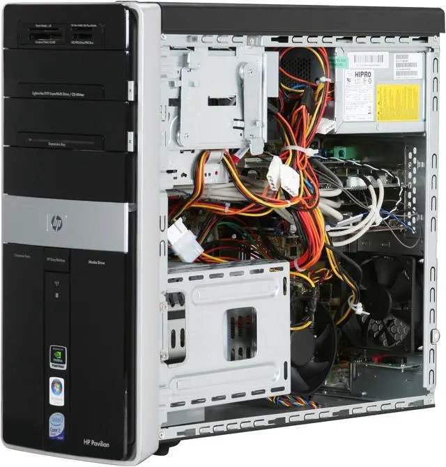 Alt view image 13 of 19 - HP Desktop PC Pavilion Elite M9340F(KQ497AAR) Intel Core 2 Quad Q6700 6GB DDR2 750GB HDD NVIDIA GeForce 9500 GS Windows Vista Home Premium 64-bit