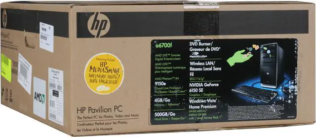 Alt view image 18 of 18 - HP Desktop PC Pavilion A6700F(FQ565AA) AMD Phenom X4 9150e 4GB DDR2 500GB HDD NVIDIA GeForce 6150 SE Windows Vista Home Premium 64-bit
