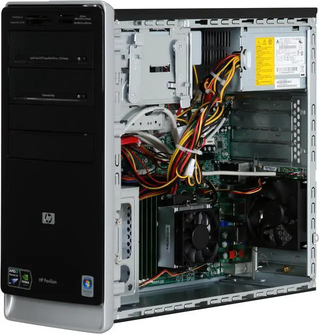 Alt view image 12 of 18 - HP Desktop PC Pavilion A6700F(FQ565AA) AMD Phenom X4 9150e 4GB DDR2 500GB HDD NVIDIA GeForce 6150 SE Windows Vista Home Premium 64-bit