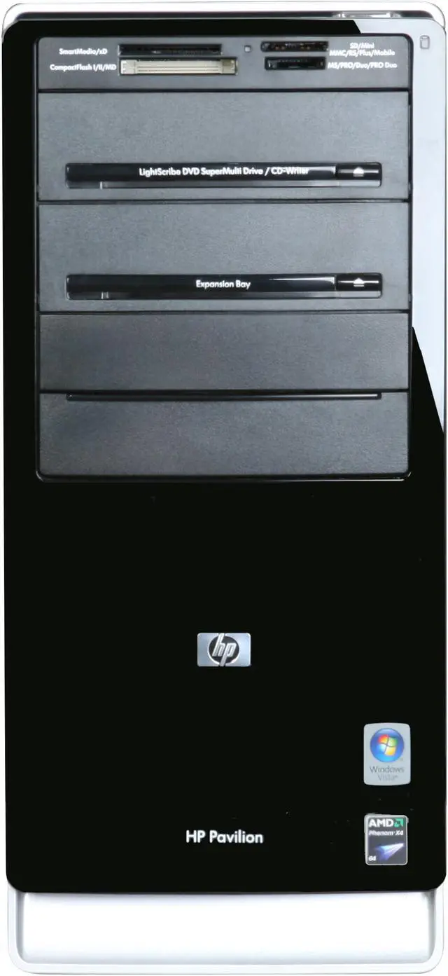 Alt view image 3 of 18 - HP Desktop PC Pavilion A6750F(FQ563AA) AMD Phenom X4 9650 8GB DDR2 750GB HDD ATI Radeon HD 3200 Windows Vista Home Premium 64-bit