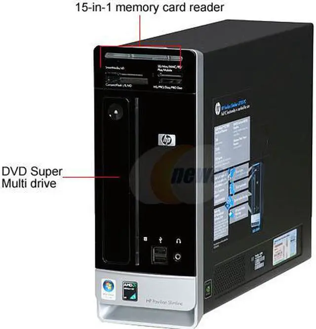 Alt view image 4 of 19 - HP Desktop PC Pavilion Slimline S3700F(FQ568AA) 5000+ 3GB DDR2 320GB HDD NVIDIA GeForce 6150 SE Windows Vista Home Premium