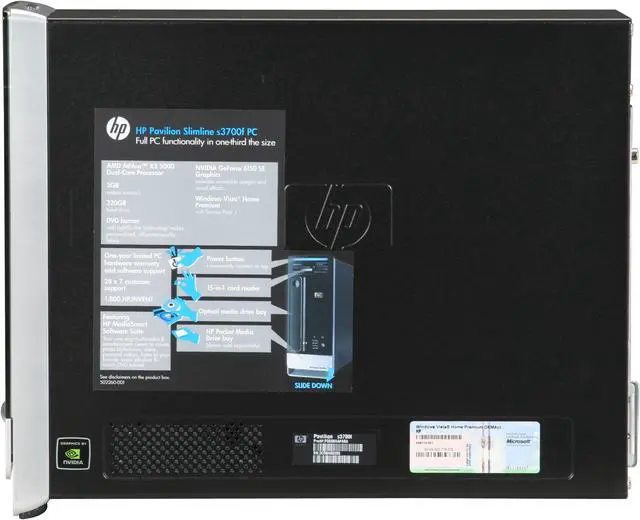 Alt view image 14 of 19 - HP Desktop PC Pavilion Slimline S3700F(FQ568AA) 5000+ 3GB DDR2 320GB HDD NVIDIA GeForce 6150 SE Windows Vista Home Premium
