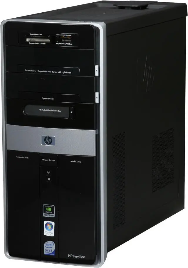 Alt view image 4 of 19 - HP Desktop PC Pavilion Elite M9520F(FQ561AA) Intel Core 2 Quad Q8300 8GB DDR2 750GB HDD NVIDIA GeForce 9600 GS Windows Vista Home Premium 64-bit