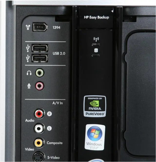 Alt view image 7 of 19 - HP Desktop PC Pavilion Elite M9520F(FQ561AA) Intel Core 2 Quad Q8300 8GB DDR2 750GB HDD NVIDIA GeForce 9600 GS Windows Vista Home Premium 64-bit