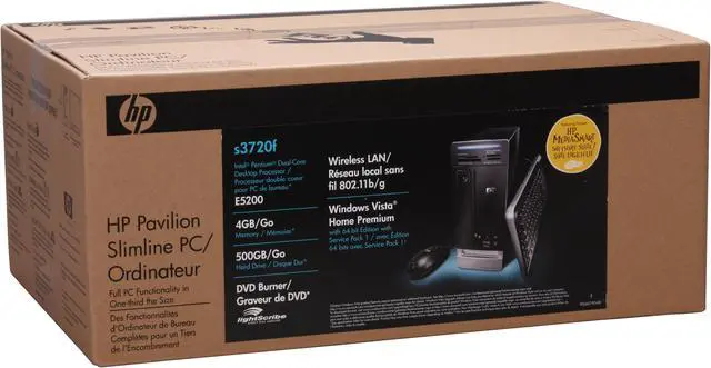 Alt view image 19 of 19 - HP Desktop PC Pavilion Slimline S3720F(FQ567AA) Intel Pentium E5200 4GB DDR2 500GB HDD NVIDIA GeForce 7100 Windows Vista Home Premium 64-bit