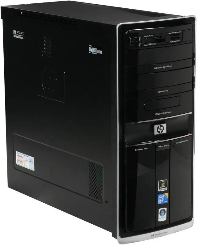 Alt view image 2 of 12 - HP Desktop PC Pavilion Elite E9160F(NP196AA#ABA) Intel Core 2 Quad Q9300 8GB DDR3 1TB HDD NVIDIA GeForce GT 230 Windows Vista Home Premium 64-bit