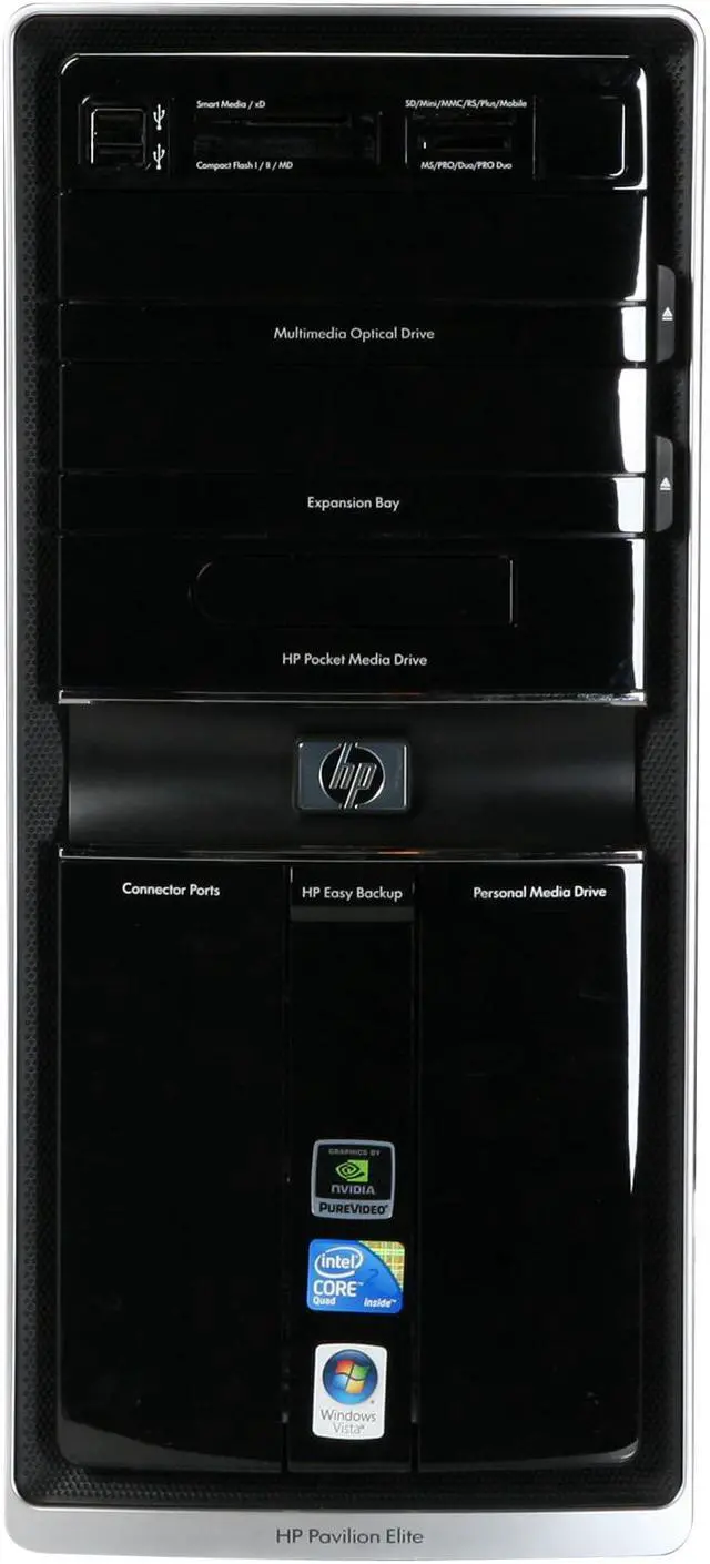 Alt view image 3 of 12 - HP Desktop PC Pavilion Elite E9160F(NP196AA#ABA) Intel Core 2 Quad Q9300 8GB DDR3 1TB HDD NVIDIA GeForce GT 230 Windows Vista Home Premium 64-bit