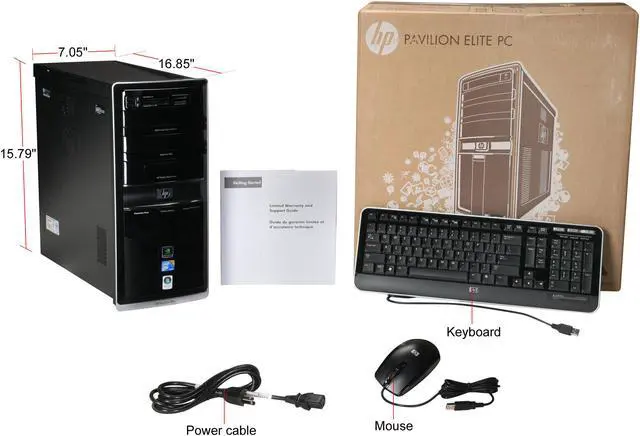 Alt view image 12 of 12 - HP Desktop PC Pavilion Elite E9160F(NP196AA#ABA) Intel Core 2 Quad Q9300 8GB DDR3 1TB HDD NVIDIA GeForce GT 230 Windows Vista Home Premium 64-bit