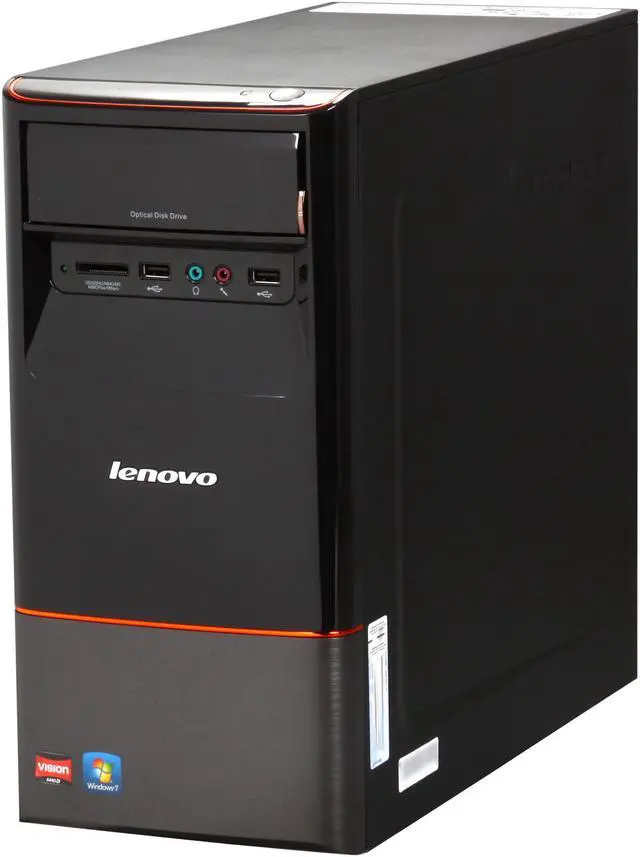 Alt view image 3 of 9 - Lenovo Desktop PC H405 (7723-1DU) AMD Athlon II X4 645 6GB DDR3 1TB HDD ATI Radeon 3000 graphics Windows 7 Home Premium 64 bit