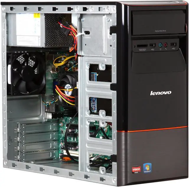 Alt view image 7 of 9 - Lenovo Desktop PC H405 (7723-1DU) AMD Athlon II X4 645 6GB DDR3 1TB HDD ATI Radeon 3000 graphics Windows 7 Home Premium 64 bit
