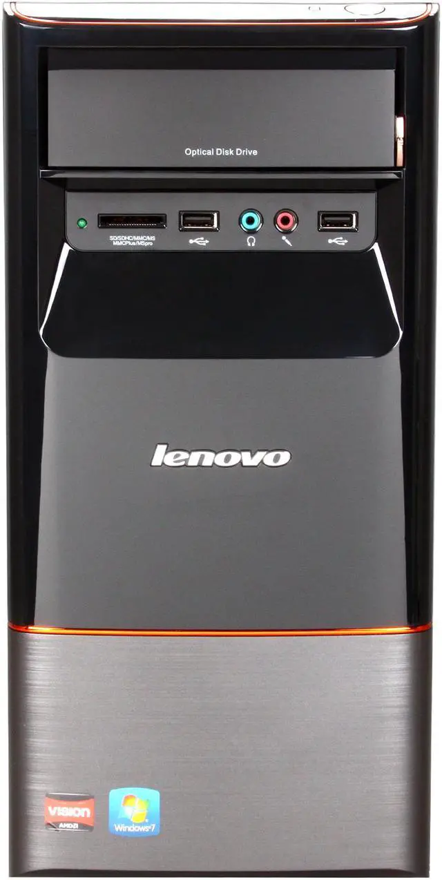 Alt view image 2 of 9 - Lenovo Desktop PC H405 (7723-1DU) AMD Athlon II X4 645 6GB DDR3 1TB HDD ATI Radeon 3000 graphics Windows 7 Home Premium 64 bit