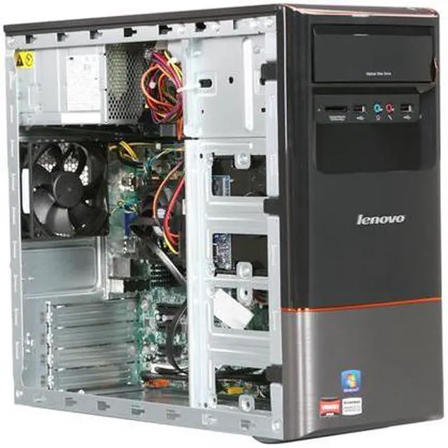 Alt view image 7 of 9 - Lenovo Desktop PC H405 (77231LU) 4GB DDR3 1TB HDD ATI Radeon 3000 Windows 7 Home Premium 64-bit