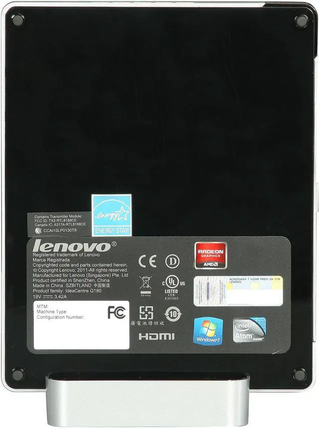 Alt view image 6 of 8 - Lenovo Desktop PC IdeaCentre Q180 (31102NU) Intel Atom D2700 2GB DDR3 320GB HDD AMD Radeon HD 6450A Windows 7 Home Premium 64-bit