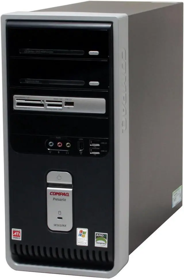 Alt view image 3 of 17 - COMPAQ Desktop PC Presario SR1610NX (ED865AA) 3200+ 256MB DDR 80GB HDD ATI Radeon X300 Windows XP Home