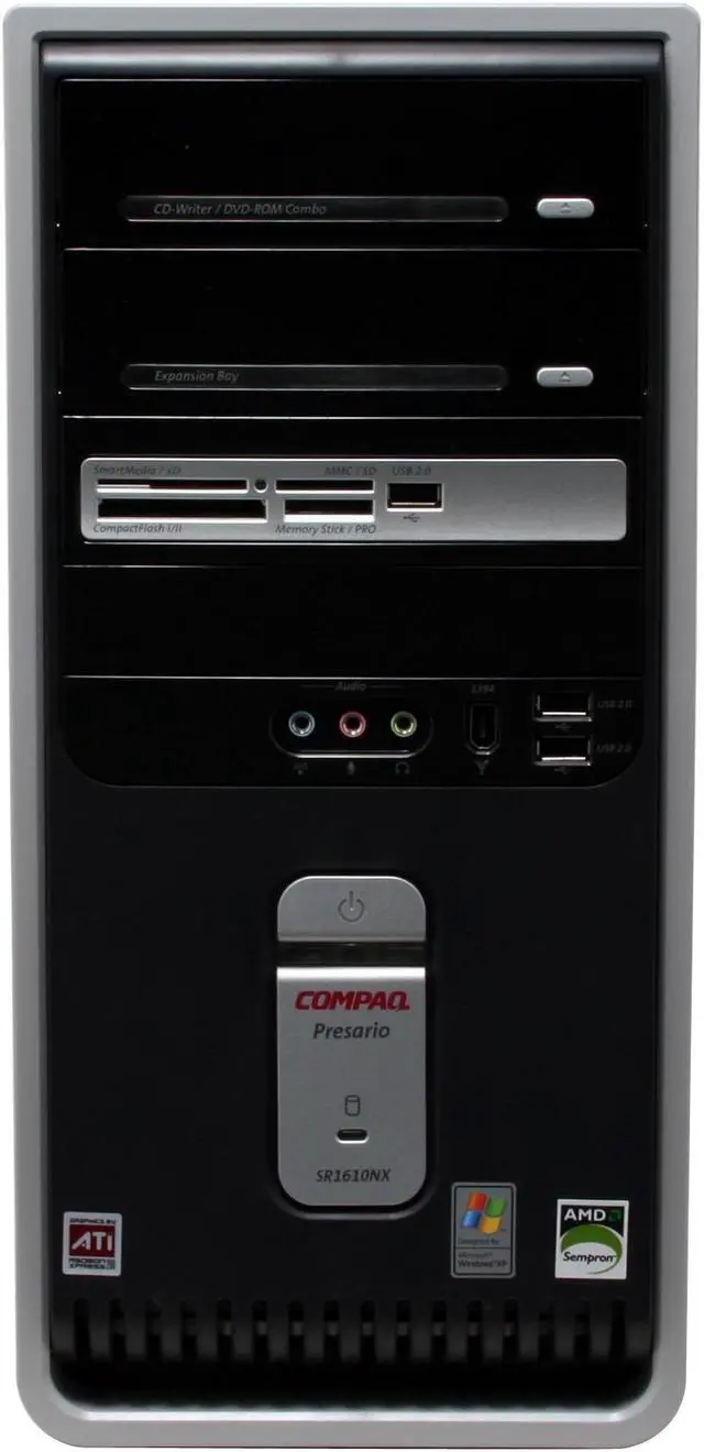 Alt view image 4 of 17 - COMPAQ Desktop PC Presario SR1610NX (ED865AA) 3200+ 256MB DDR 80GB HDD ATI Radeon X300 Windows XP Home