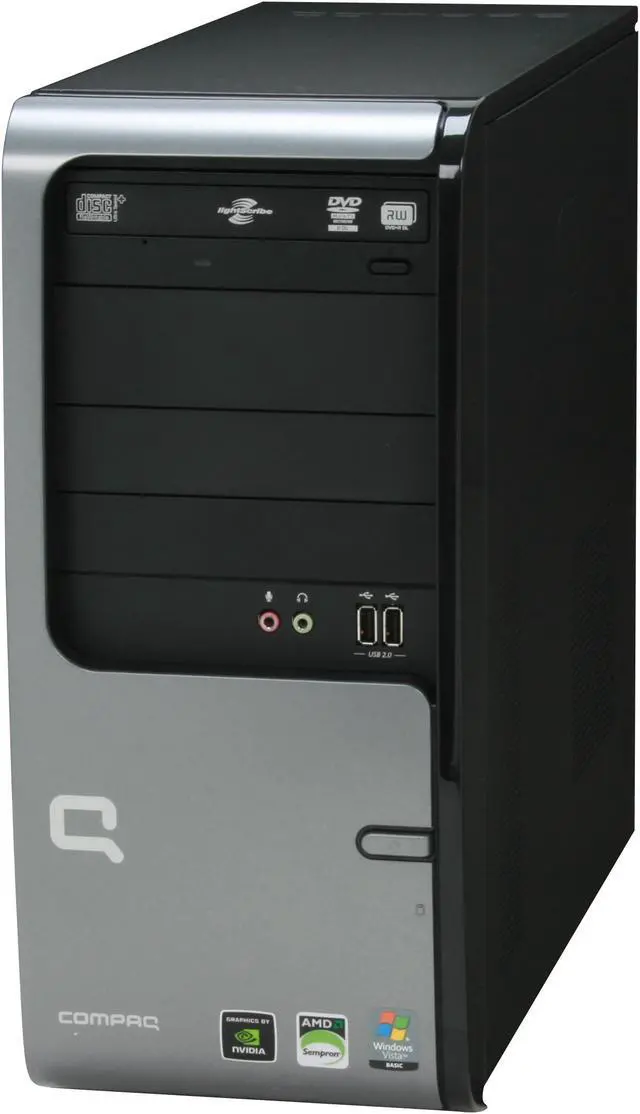 Alt view image 4 of 12 - COMPAQ Desktop PC Presario SR5223WM(GN573AAR) 3600+ 1GB DDR2 120GB HDD NVIDIA GeForce 6150 SE Windows Vista Home Basic