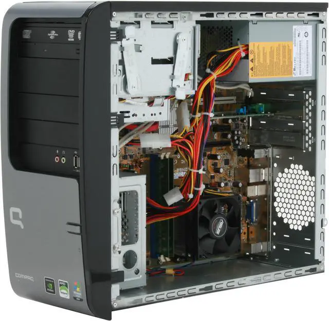 Alt view image 9 of 12 - COMPAQ Desktop PC Presario SR5223WM(GN573AAR) 3600+ 1GB DDR2 120GB HDD NVIDIA GeForce 6150 SE Windows Vista Home Basic
