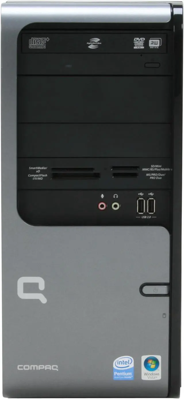Alt view image 3 of 12 - COMPAQ Desktop PC Presario SR5350F(GX618AAR) Intel Pentium E2160 2GB DDR2 360GB HDD Intel GMA 950 Windows Vista Home Premium